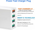 4 Port Multi USB Plug Adapter UK 34W/5A Wall Charger Mains Quick Charge QC3